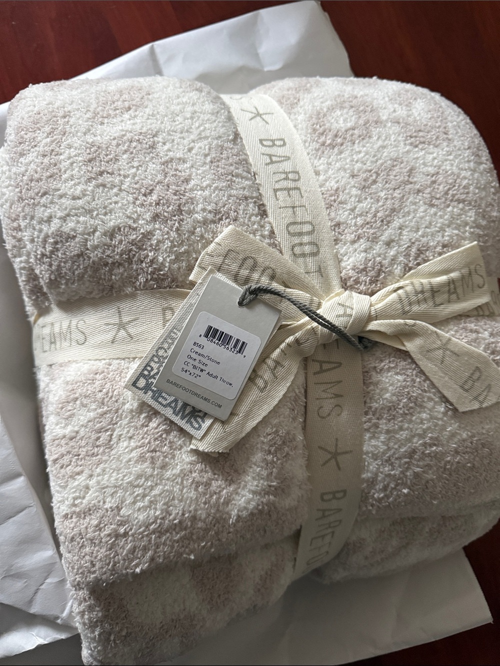 Barefoot Dreams plus throw cream stone
